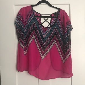 Torrid open back blouse